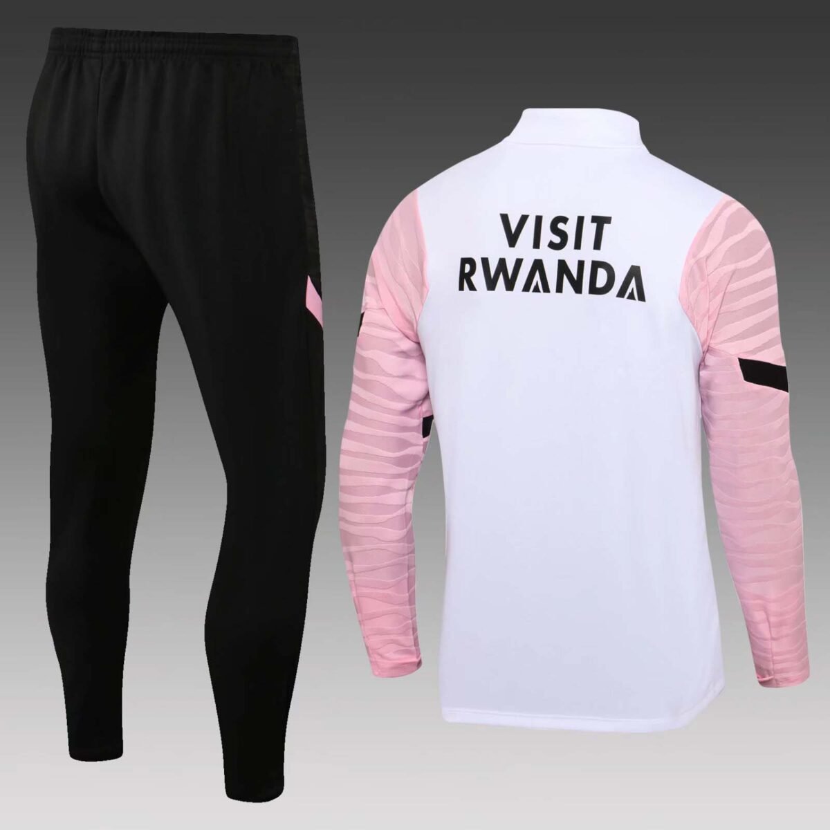2021/2022 Psg Paris Saint-Germain Half-Pull Training Suit White pink Set - Image 2