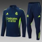 2025/2026 Real Madrid Half-Pull Training Suit Royal Blue Football Shirt Set