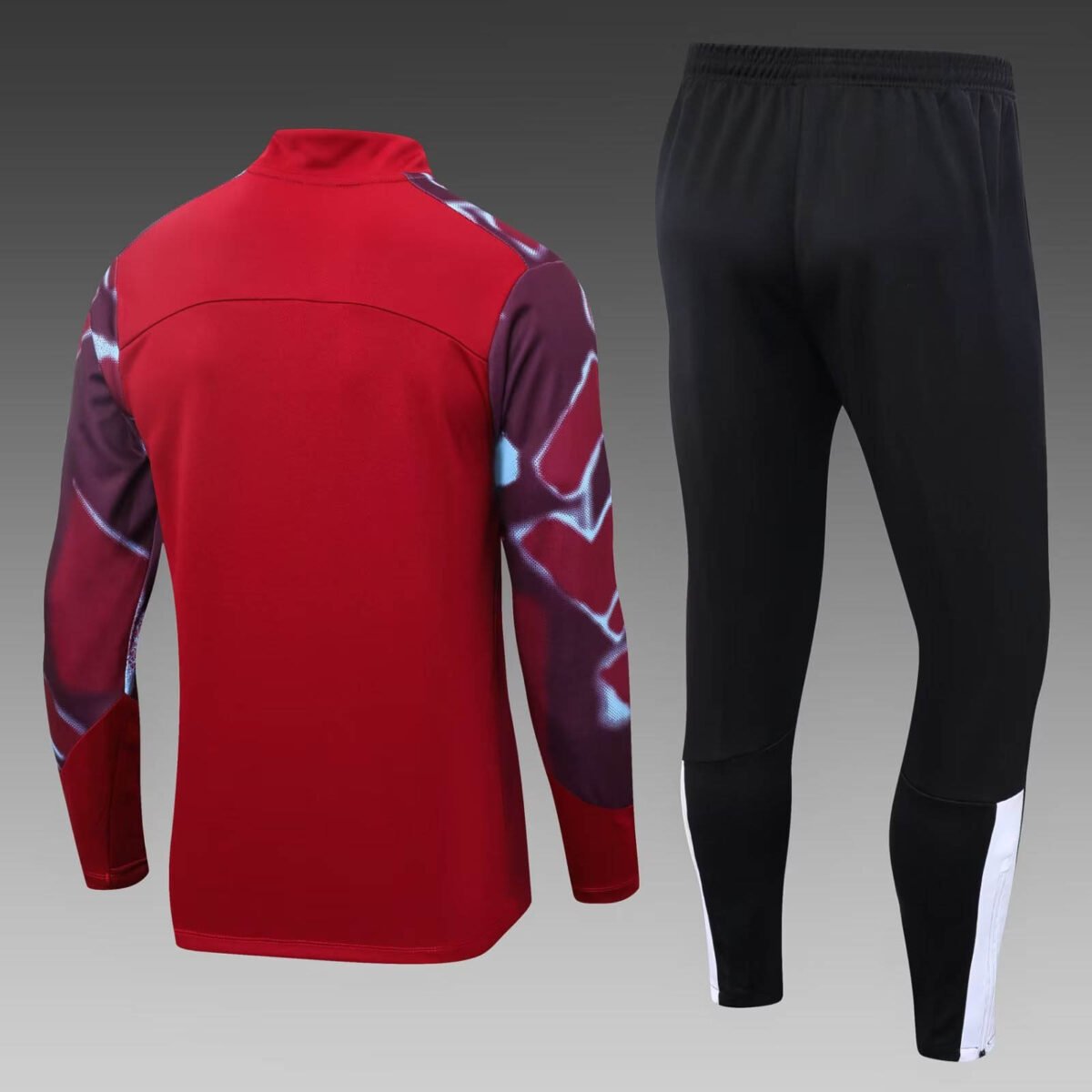 2022/2023 West Ham United Half-Pull Training Suit Red Football Shirt Set - Image 2