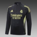 2025/2026 Real Madrid Half-Pull Training Suit Dark Gray Football Shirt Set - Image 3