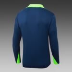 2025 Brazil Half-Pull Training Suit Royal Blue Football Shirt Set - Image 4