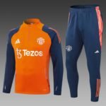 2024/2025 Manchester United Half-Pull Training Suit Orange Football Shirt Set