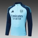2025/2026 Arsenal Half-Pull Training Suit Light Blue Football Shirt Set - Image 3