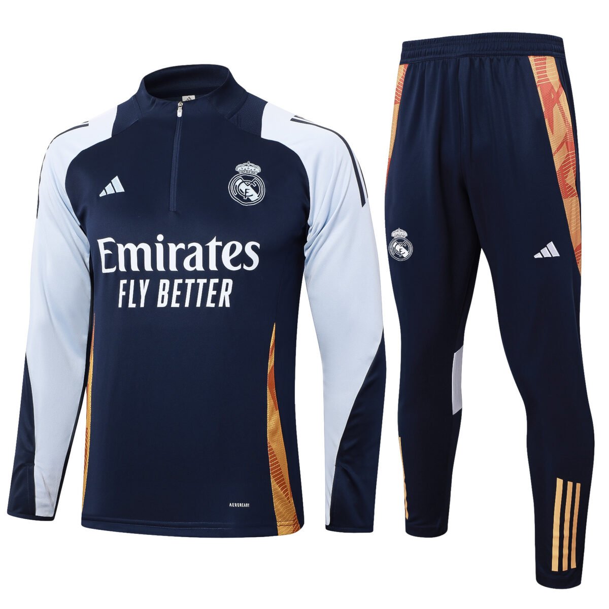 2024-2025 Real Madrid Half-Pull Training Suit Football Shirt Kids Set - Image 3