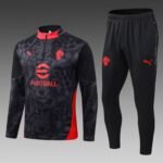 2025/2026 AC Milan Half-Pull Training Suit Black Soccer Jersey Set
