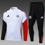 2025/2026 Ajax Half-Pull Training Suit White Football Shirt Set