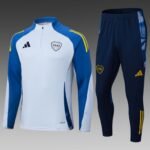 2024/2025 Boca Juniors Half-Pull Training Suit Gray Blue Sleeves Jersey