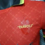 2024/2025 Player Version AC Milan Fourth Away Red Soccer Jersey - Image 6