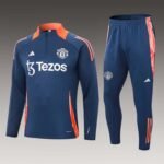 2024/2025 Manchester United Half-Pull Training Suit Royal blue Football Shirt Set