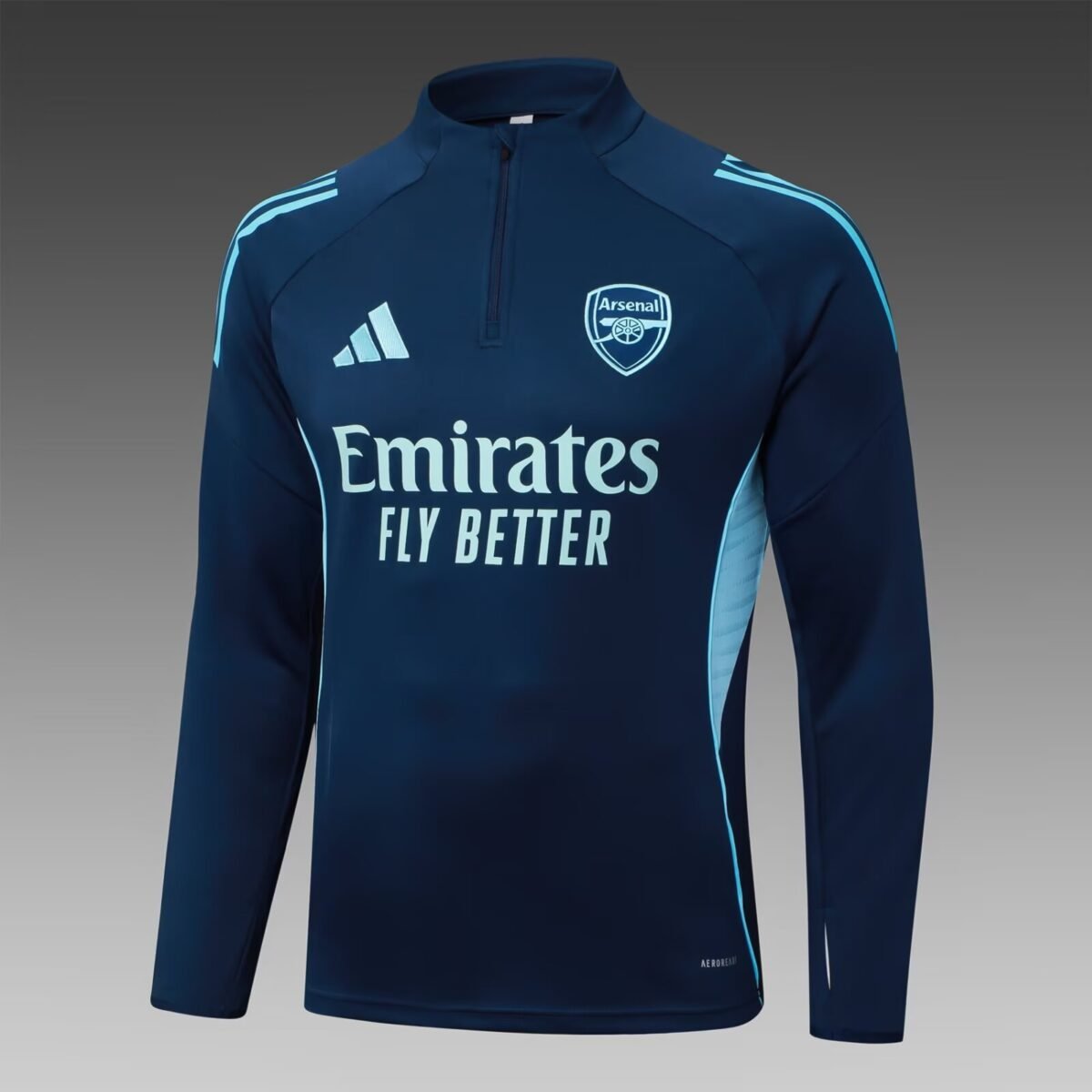 2025/2026 Arsenal Half-Pull Training Suit Royal Blue Football Shirt Set - Image 3