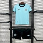 2025 Germany 125th Anniversary Edition Goalkeeper Light Blue Football Shirt  Kids Size