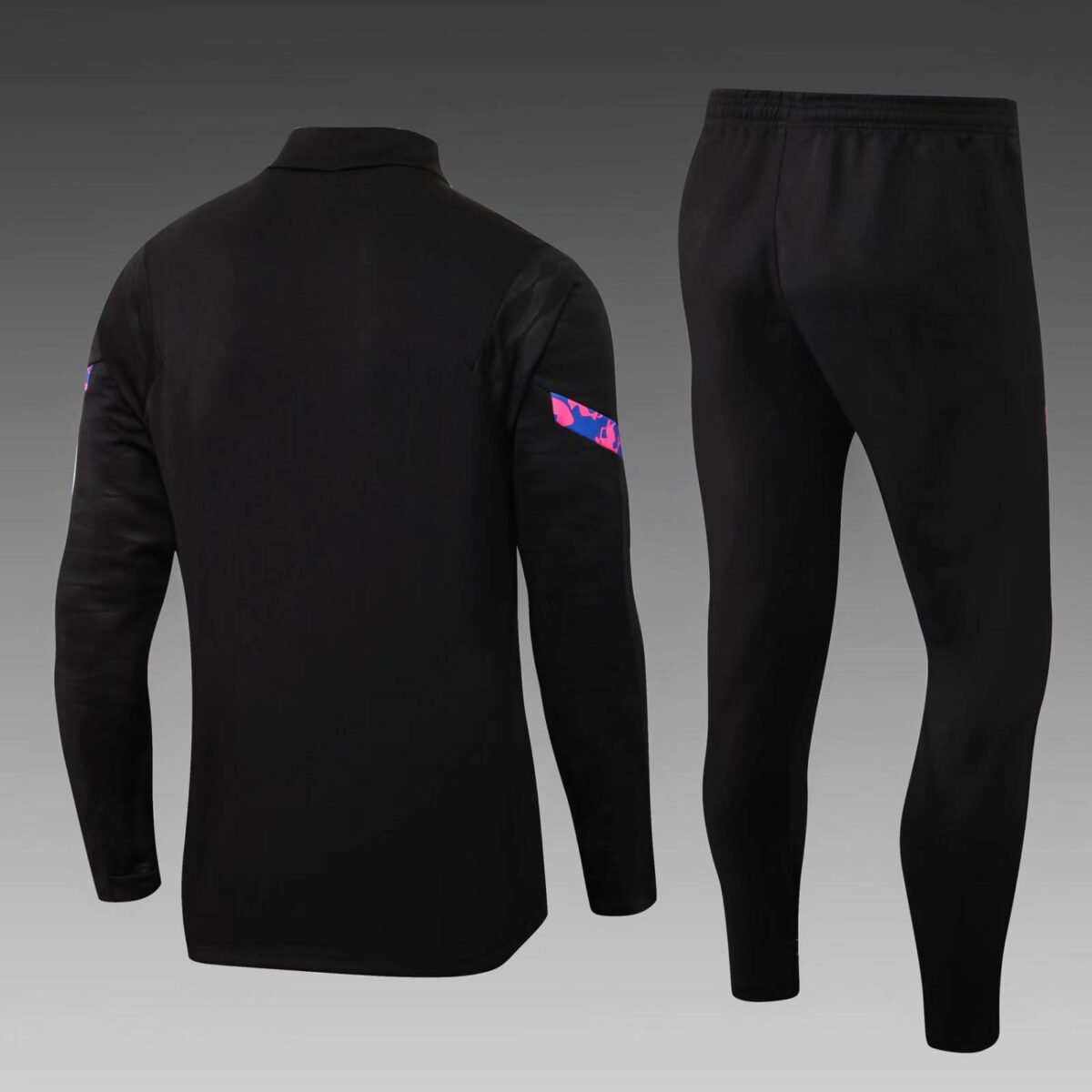 2021/2022 Barcelona Half-Pull Training Suit Black Jersey Set - Image 2