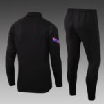 2021/2022 Barcelona Half-Pull Training Suit Black Jersey Set - Image 2