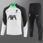 2023/2024 Liverpool Half-Pull Training Suit Gray-white Jersey Set