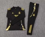 2024/2025 Real Madrid Half-Pull Training Suit Black Football Shirt Set - Image 3