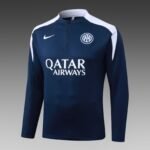 2025/2026 Internazionale Milan Half-Pull Training Suit Royal Blue Football Jersey - Image 3