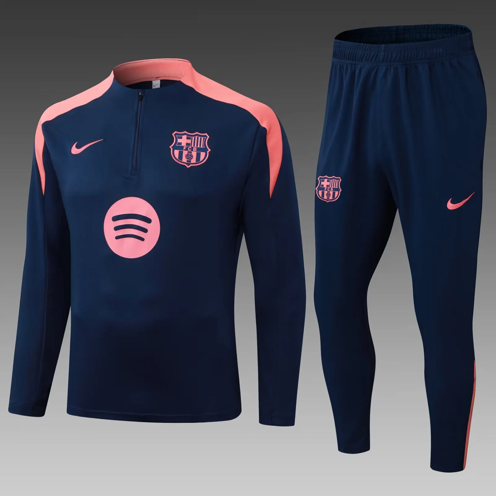 8e949f9591e597ff31ad446d00105918.webp 2025/2026 Barcelona Half-Pull Training Suit Royal Blue Jersey Set - Image 1