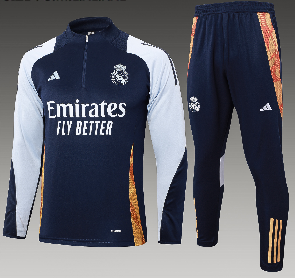 8f2754b5b5ebc9c2d11479f0a3ff78d0.png 2024-2025 Real Madrid Half-Pull Training Suit Football Shirt Kids Set - Image 1