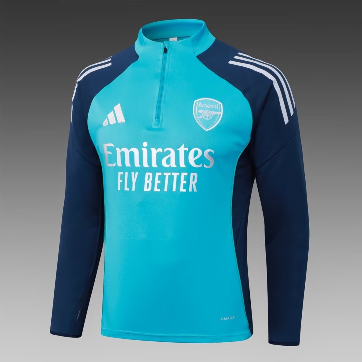 2025/2026 Arsenal Half-Pull Training Suit Lake Blue Football Shirt Set - Image 3