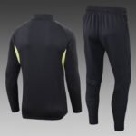 2025/2026 Real Madrid Half-Pull Training Suit Dark Gray Football Shirt Set - Image 2