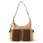 LV Hobo Cargo Bag in Beige Cowhide Leather and Monogram Coated Canvas – LW167