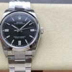 Rolex Oyster Perpetual 36mm Bright Black Dial Smooth Bezel Oyster Bracelet (126000) DD3230 Movement