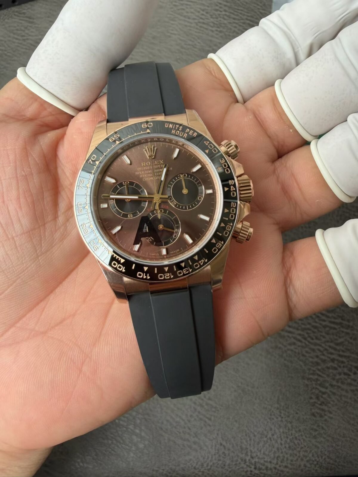 Rolex Daytona 40mm Everose Gold Chocolate Dial Rubber Strap (126515LN) DD4131 Movement - Image 4