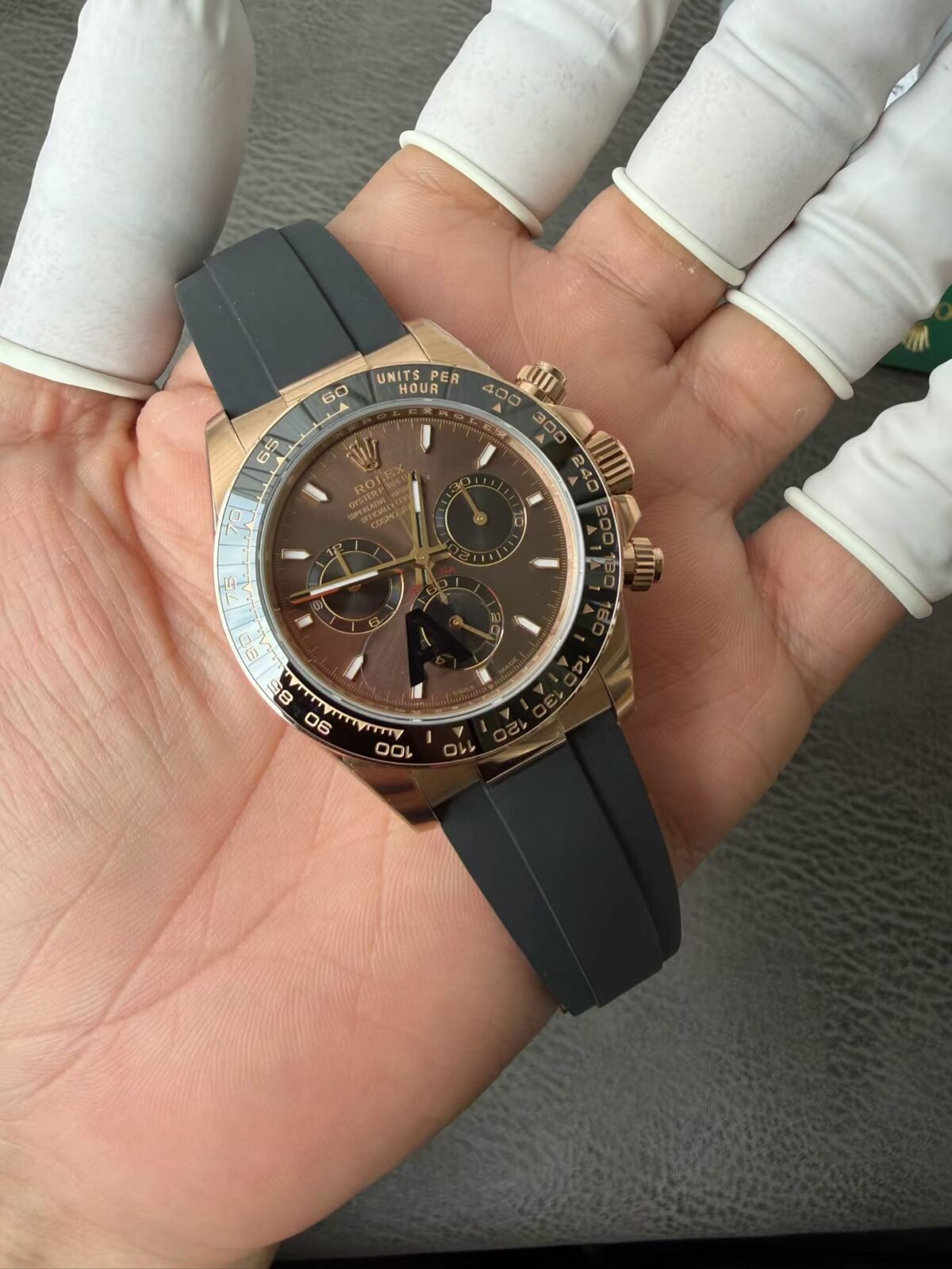 Rolex Daytona 40mm Everose Gold Chocolate Dial Rubber Strap (126515LN) DD4131 Movement - Image 5