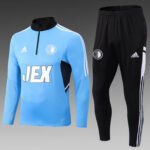 2022/2023 Feyenoord Rotterdam Half-Pull Training Suit Blue Football Shirt Set