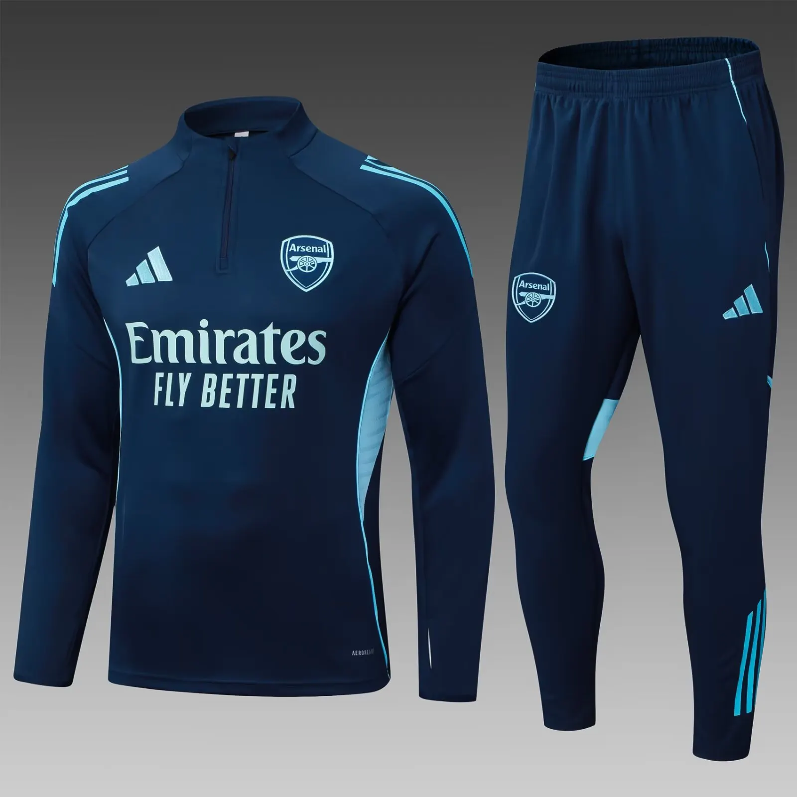 a5cf33ca0e672e6e55bbb8163daa123e.webp 2025/2026 Arsenal Half-Pull Training Suit Royal Blue Football Shirt Set - Image 1
