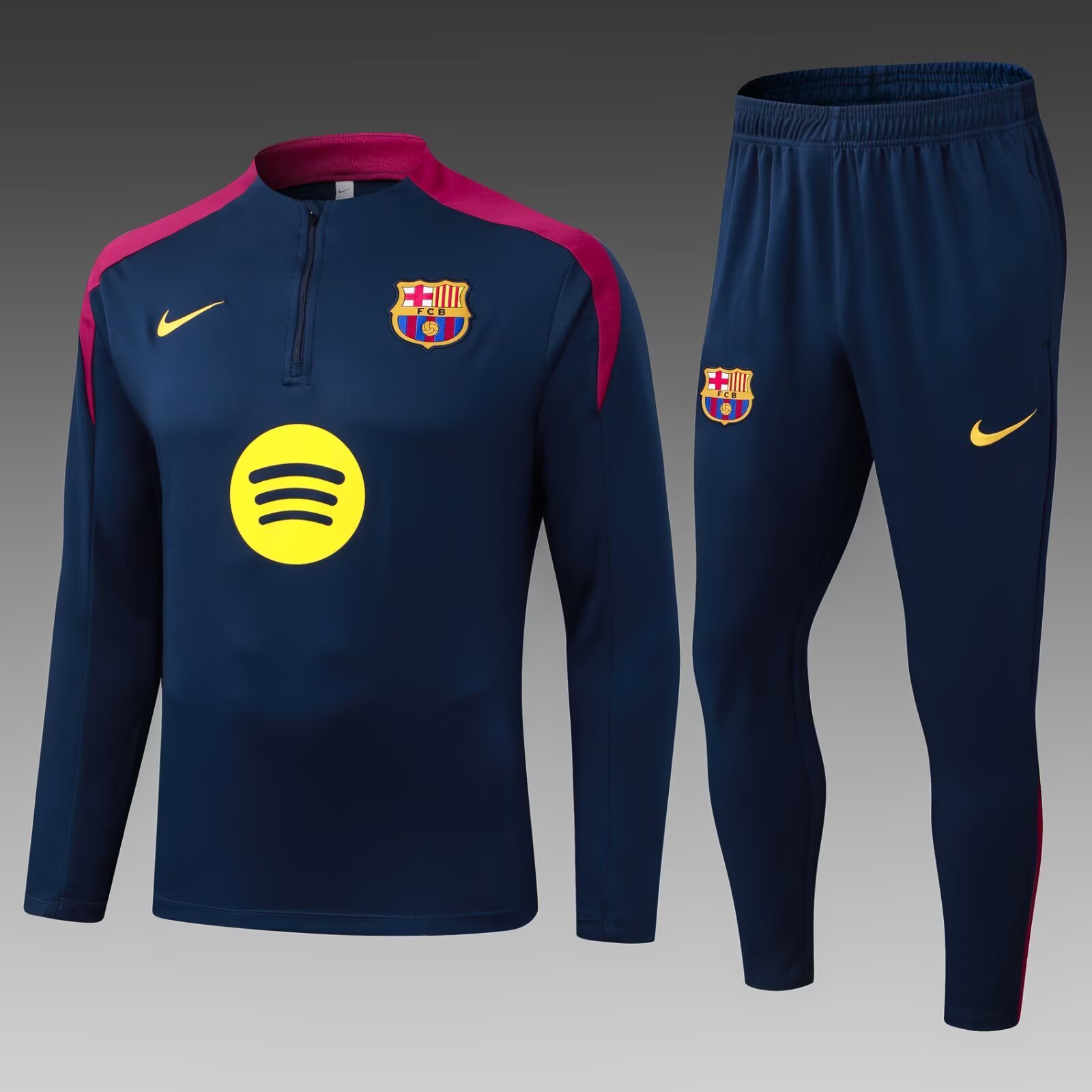 a617d31ea1eec7975a4002ea5dc5f7bf.jpg 2025/2026 Barcelona Half-Pull Training Suit Royal Blue Jersey Set - Image 1