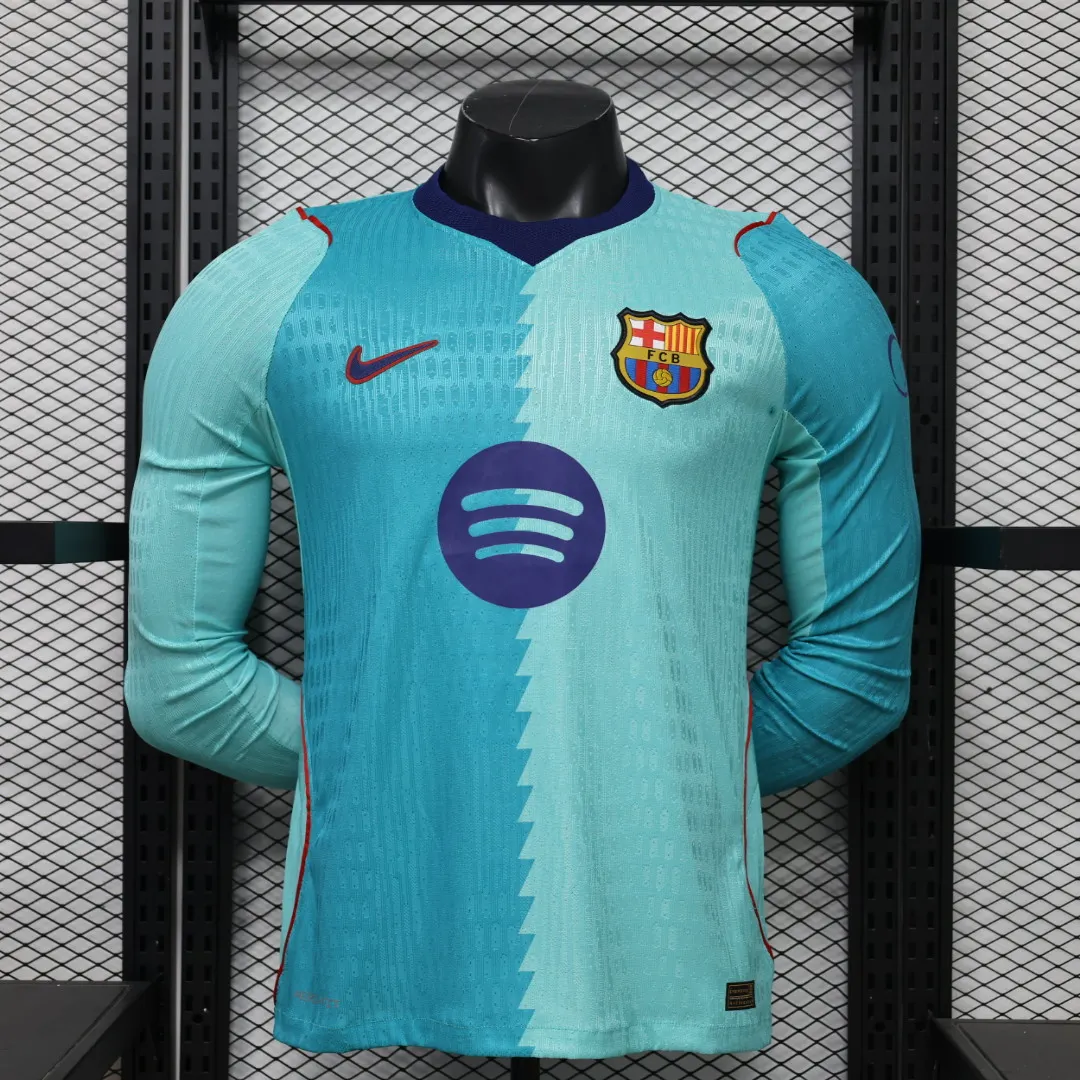 a7658439a7618b1873f8713d25a46f84.webp 2026/2027 Player Version Long Sleeve Barcelona Third Away Jersey - Image 1