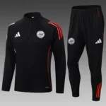 2025/2026 Ajax Half-Pull Training Suit Black Football Shirt Set
