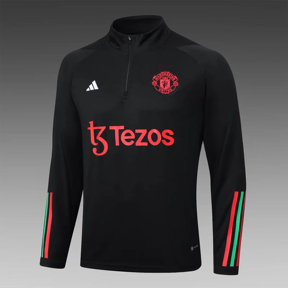 2023/2024 Manchester United Half-Pull Training Suit Black Football Shirt Set - Image 3