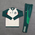 2023 Mexico Half-Pull Training Suit White - Green Soccer Jersey Set