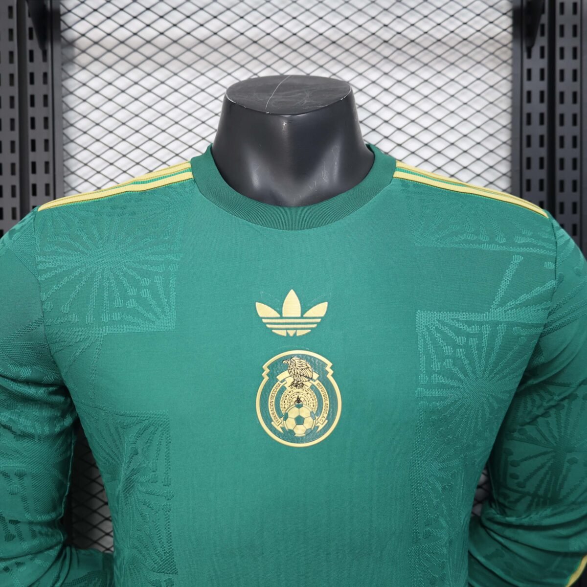 2025 Long Sleeve Player Version Mexico National Gold cup Version Green Football Shirt - Image 4