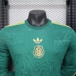 2025 Long Sleeve Player Version Mexico National Gold cup Version Green Football Shirt - Image 4