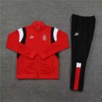 2023/2024 AC Milan Long Zipped Jacket Red Soccer Jersey Set - Image 2