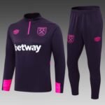 2024/2025 West Ham United Half-Pull Training Suit Purple Football Shirt Set