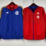 2023-2024 Flamengo CasuaI Reversible Windbreaker??Blue-red??Soccer Jersey