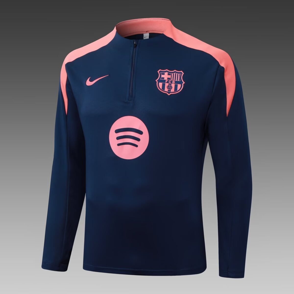 2025/2026 Barcelona Half-Pull Training Suit Royal Blue Jersey Set - Image 3