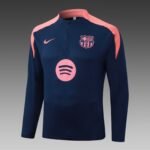 2025/2026 Barcelona Half-Pull Training Suit Royal Blue Jersey Set - Image 3