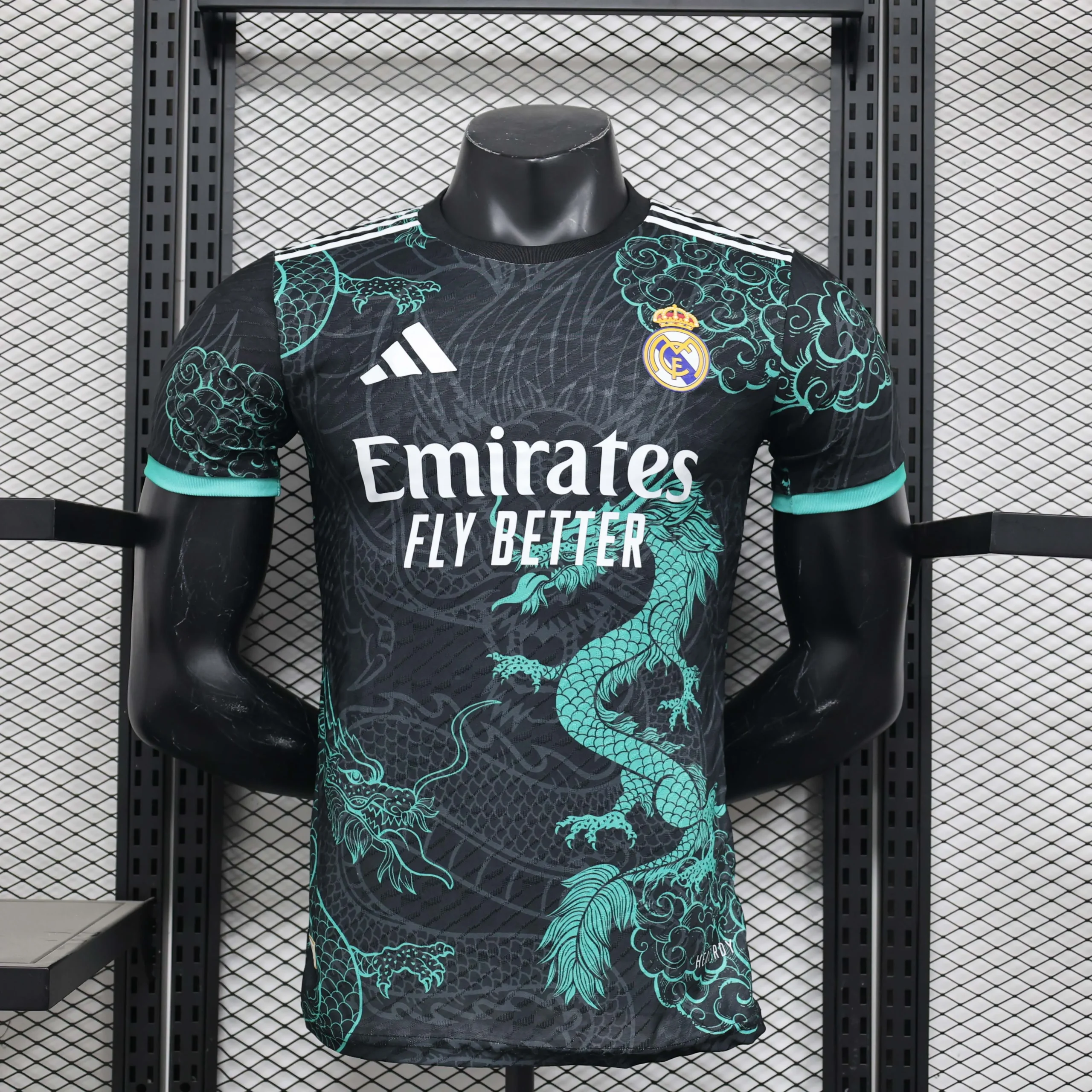 bf54c4ddb4fc7f13c278197ac273659b.webp 2025/2026 Player Version Real Madrid Special Edition Black and Green Football Shirt - Image 1
