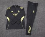 2025/2026 Real Madrid Half-Pull Training Suit Dark Gray Football Shirt Set - Image 7