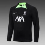 2023/2024 Liverpool Half-Pull Training Suit Black Jersey Set - Image 3