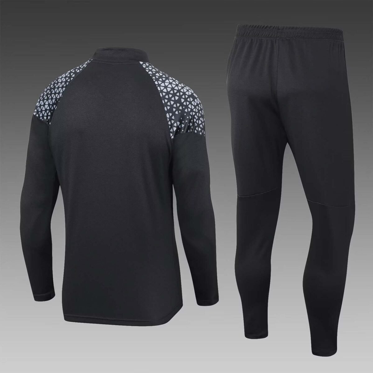 2023/2024 Olympique de Marseille Half-Pull Training Suit Black Football Jersey Set - Image 2