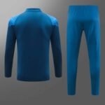 2023/2024 Olympique de Marseille Half-Pull Training Suit Blue Football Jersey Set - Image 2