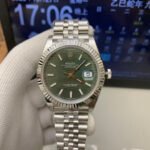 Rolex Datejust 41mm Green Fluted Motif Dial Fluted Bezel Jubilee Bracelet (126334) DD3235 Movement