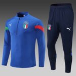 2022 Italy Half-Pull Training Suit Blue Soccer Shirt Set