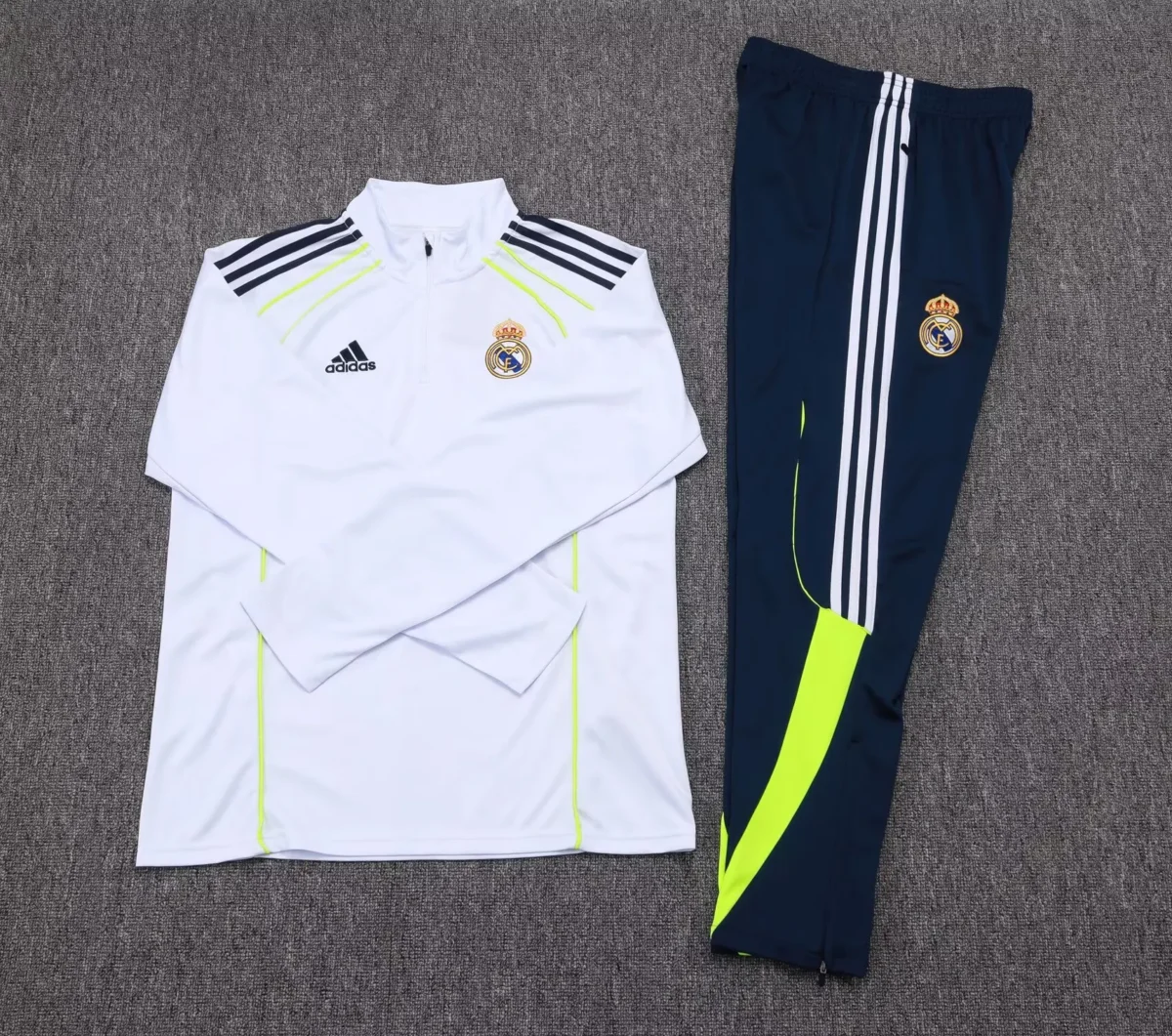 2025/2026 Real Madrid Half-Pull Training Suit White Football Shirt Set - Image 7